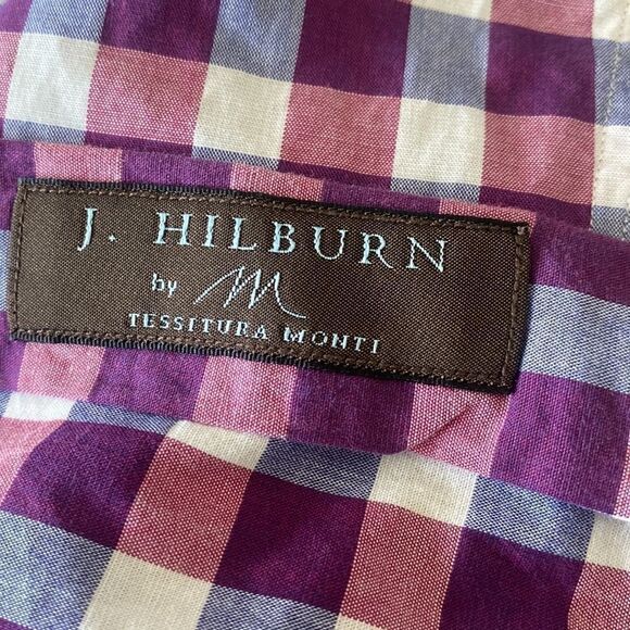 J. Hilburn by Tessitura Monti Checkered Button Front Shirt M - Picture 7 of 8